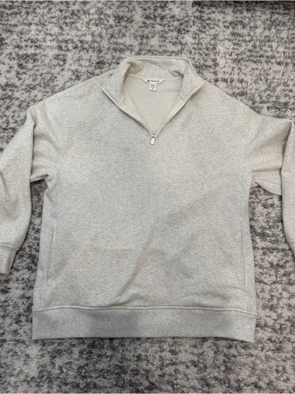 athleta womens Heather Gray Quarter-Zip Sweatshirt